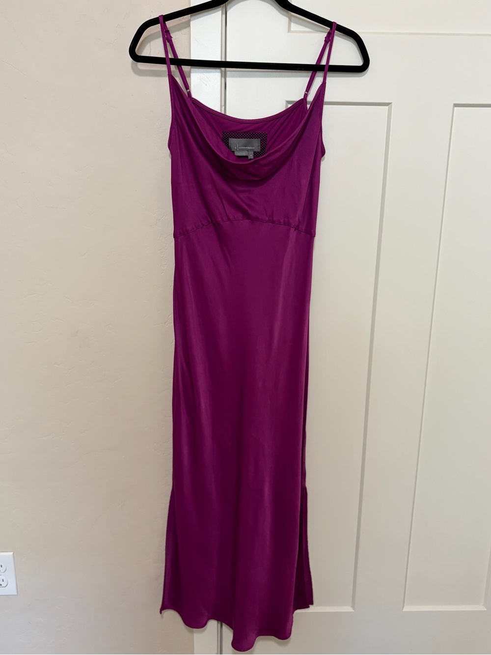 Anthropologie Elyse Bias Slip Dress, Fuchsia Plum Purple, Women's Size M